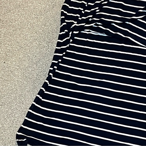 Talbots Womens Maxi Dress Embroidered Tassel Belt Jersey Stripe Size 3X Petite - Picture 7 of 8